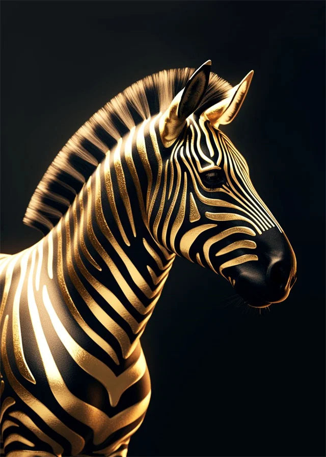 Black Gold animal Canvas Wall Art