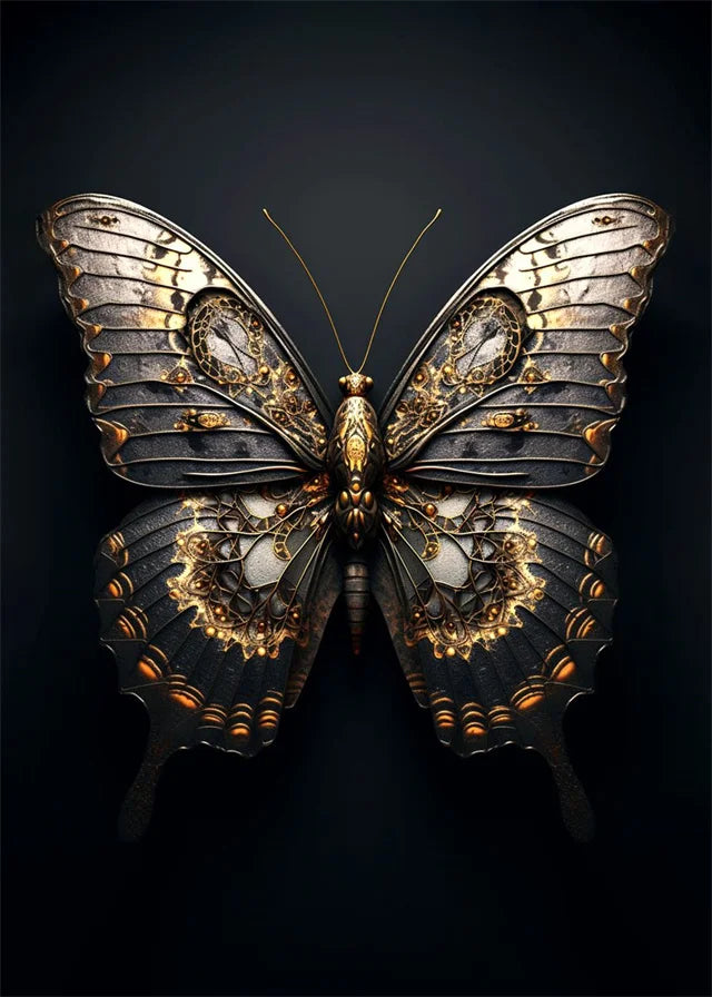 Black Gold animal Canvas Wall Art