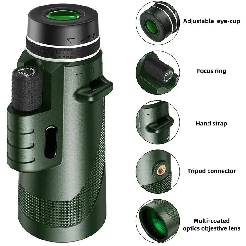 Portable HD Telescope 80x100 Zoom Compact Folding Telescope