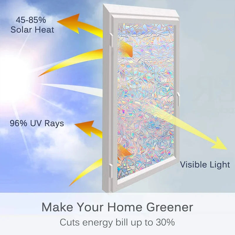 Window Privacy Film - Static Cling Decorative Glass Covering