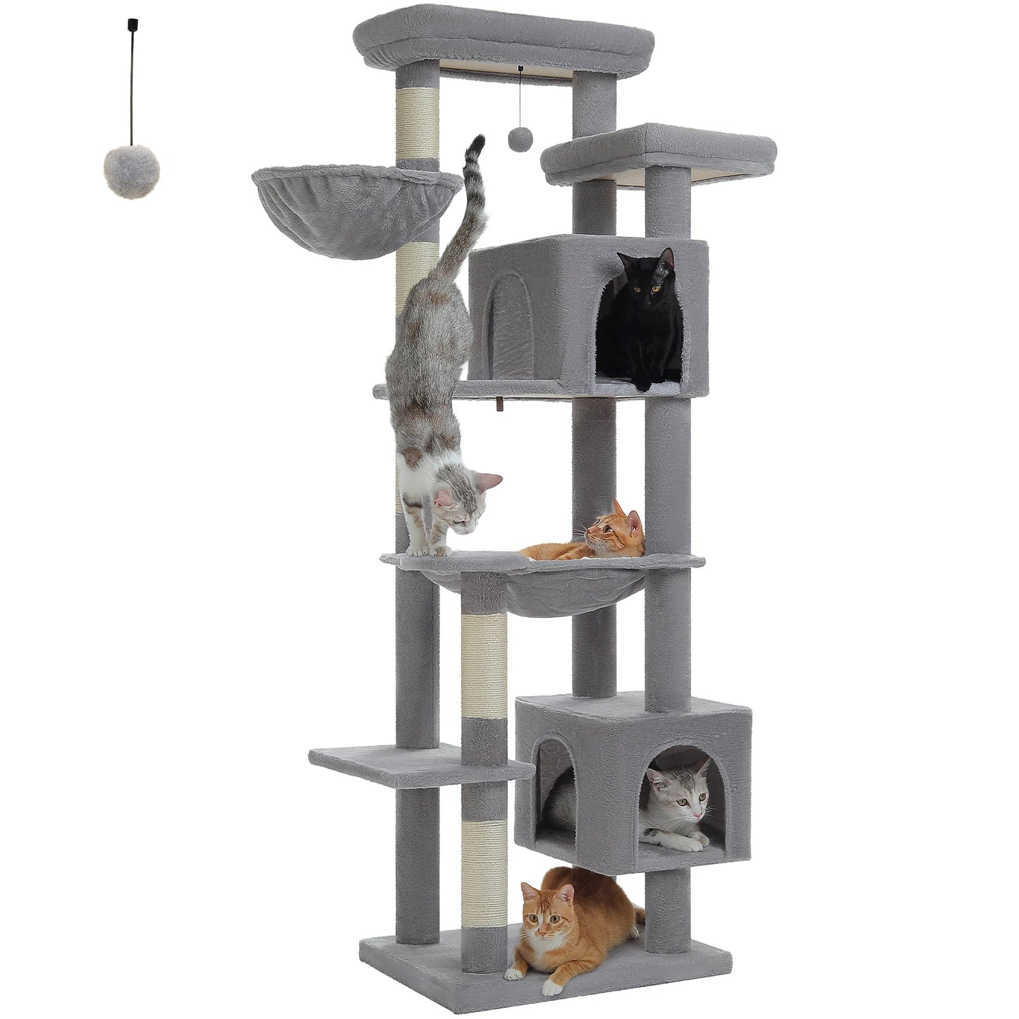 Large Cat Tree Multi-Level Plush Cat Condo with Scratching Posts Scratching Boards Perches Caves