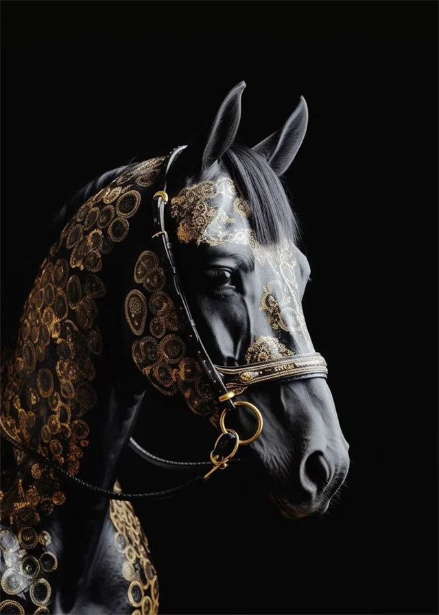 Black Gold animal Canvas Wall Art
