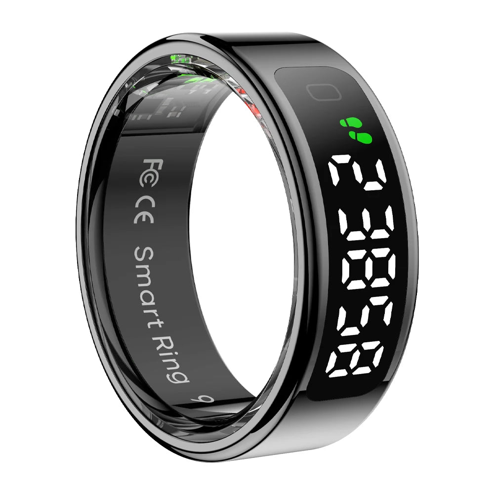 Smart Ring with Display Screen - Health Tracking Ring with Wireless Charging & Touch Control
