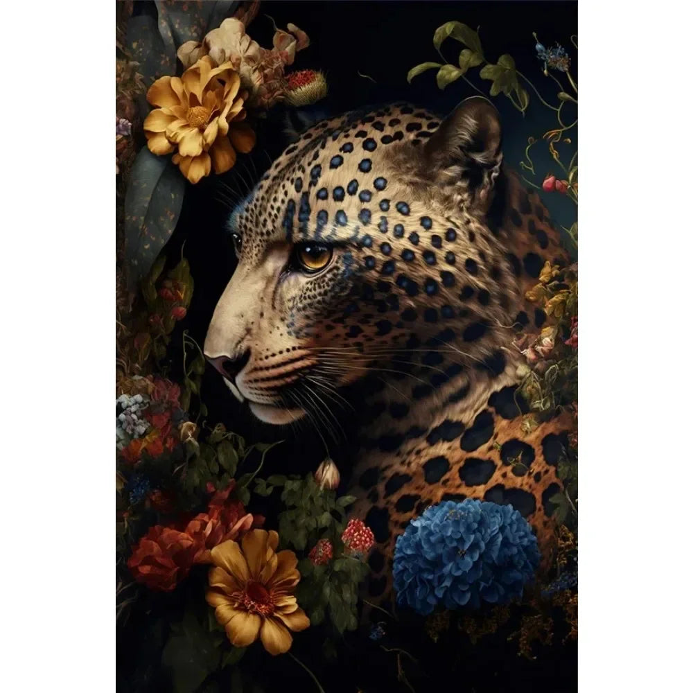 Wildlife Canvas Poster lion, tiger, elephant