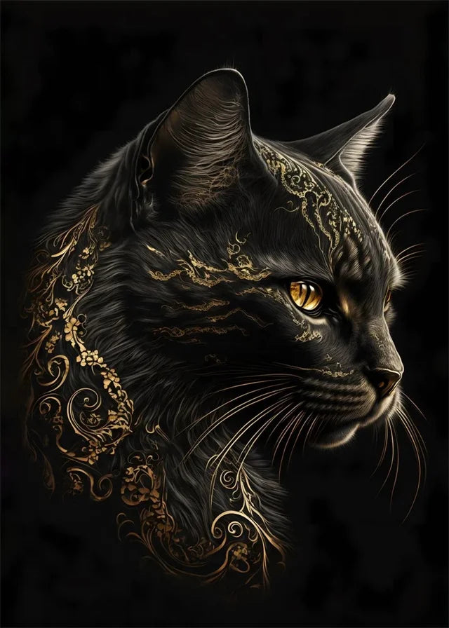 Black Gold animal Canvas Wall Art