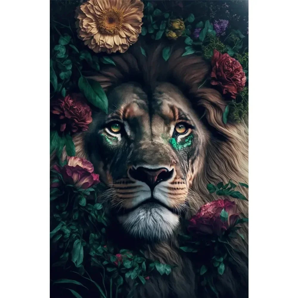 Wildlife Canvas Poster lion, tiger, elephant