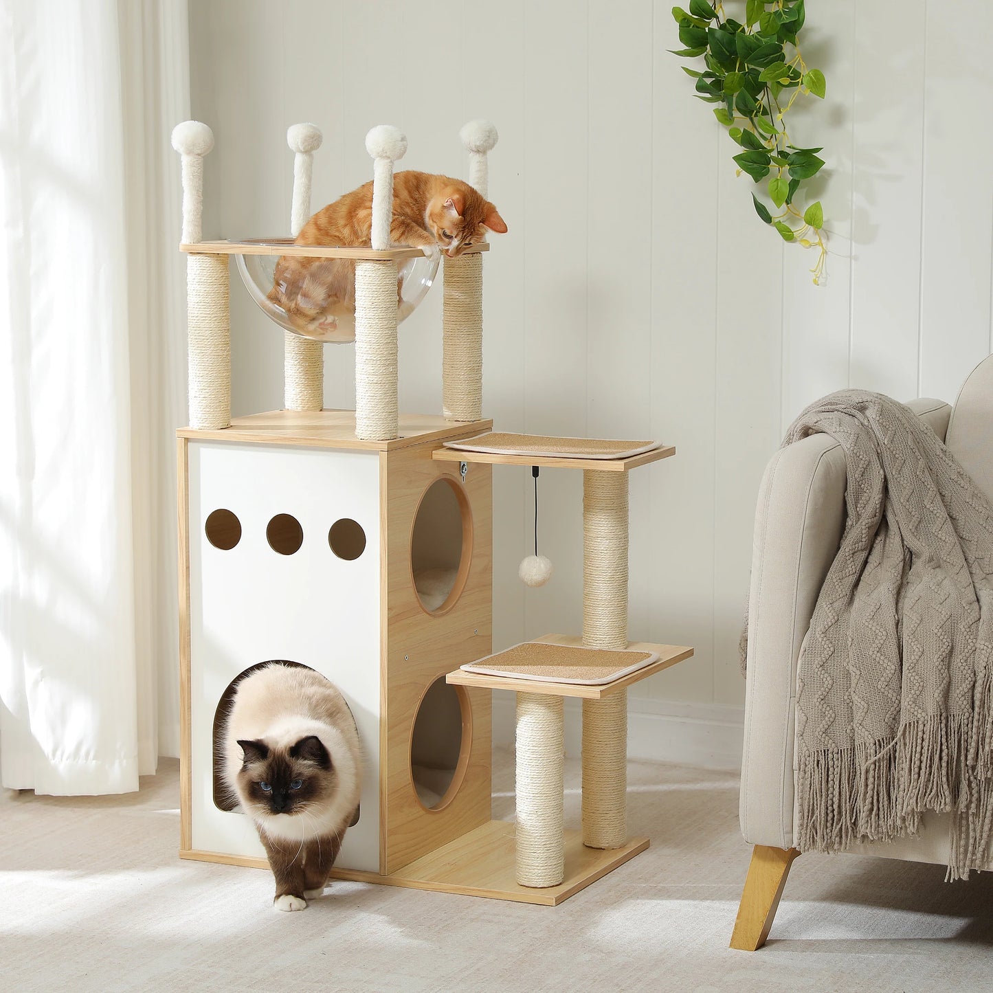 Modern Cat Tree Wooden Cat Tower