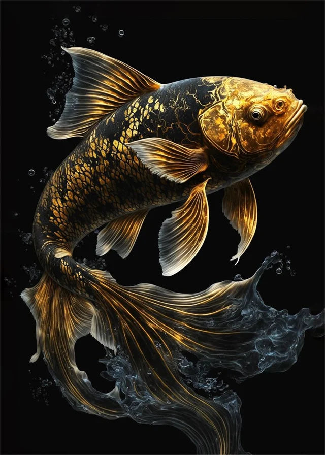 Black Gold animal Canvas Wall Art