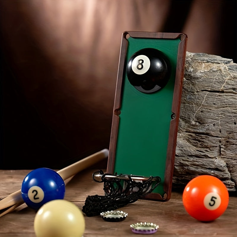 Magnetic Billiard Bottle Opener with Cap Collector