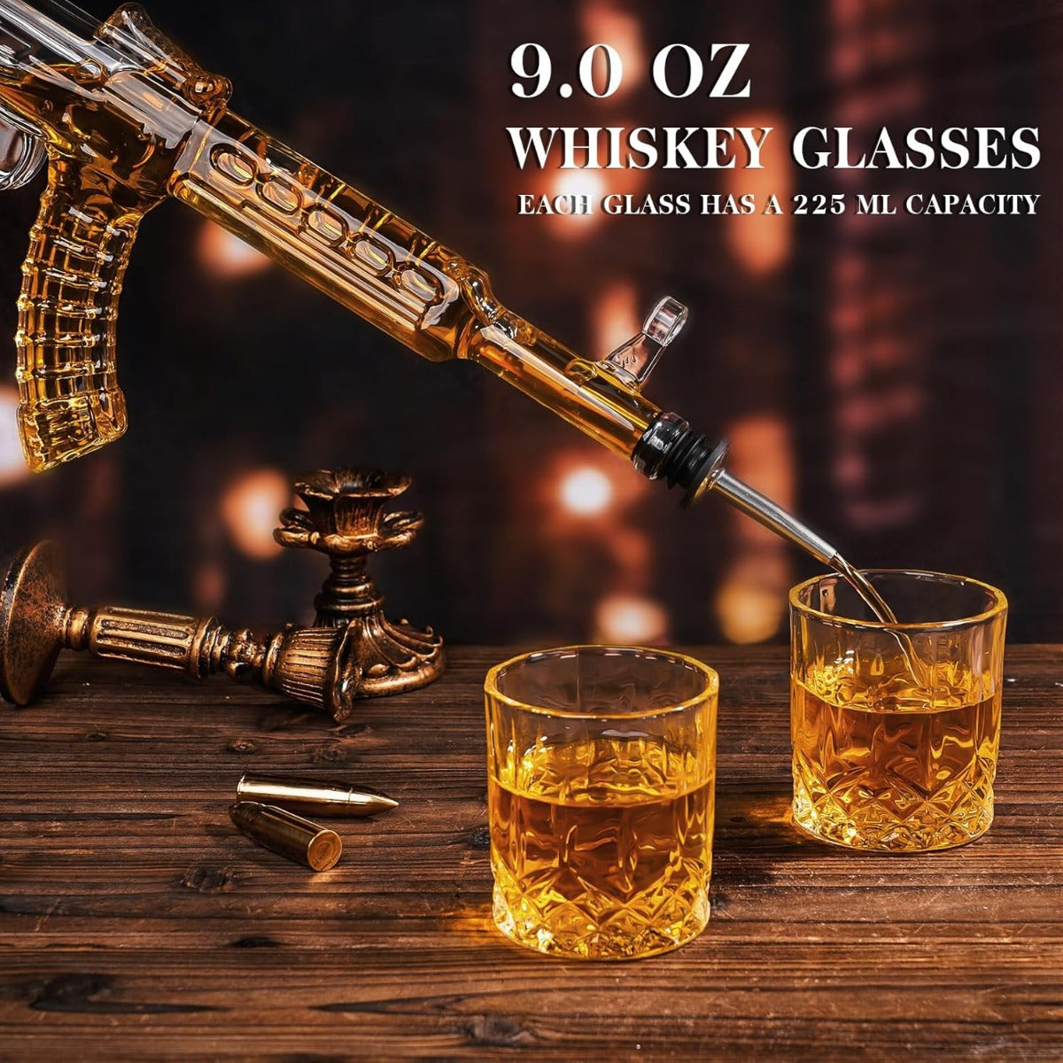 Whiskey Decanter Set with 2 Glasses