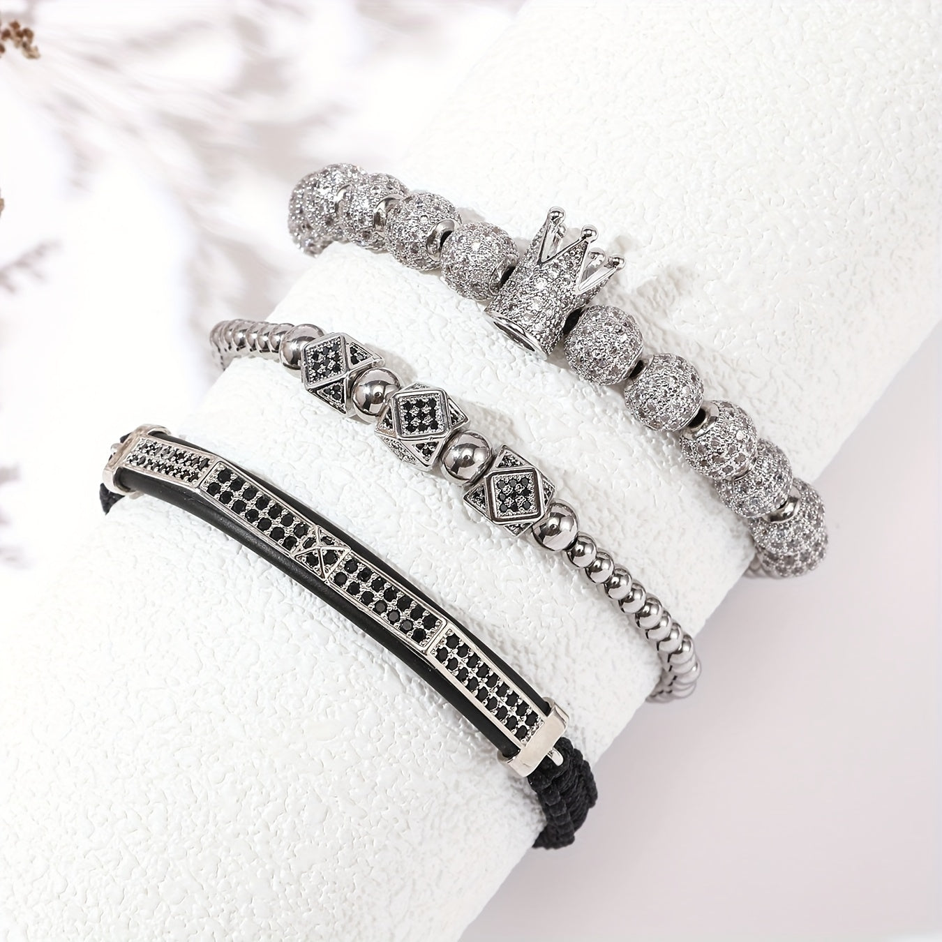 Men's Crown Bracelet Set