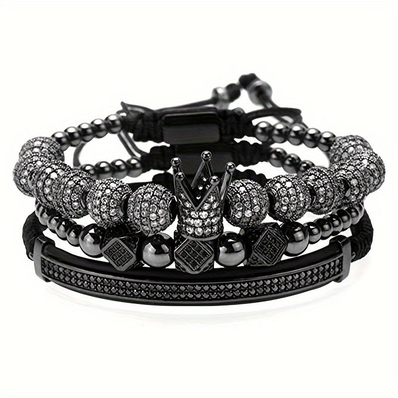 Men's Crown Bracelet Set