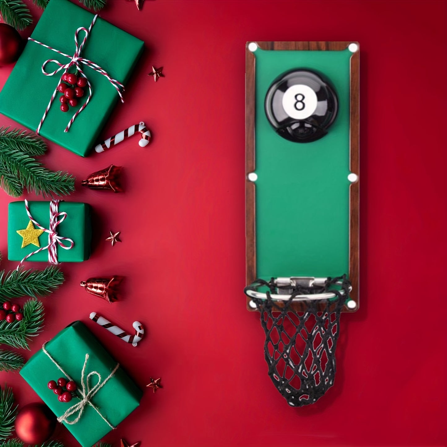 Magnetic Billiard Bottle Opener with Cap Collector