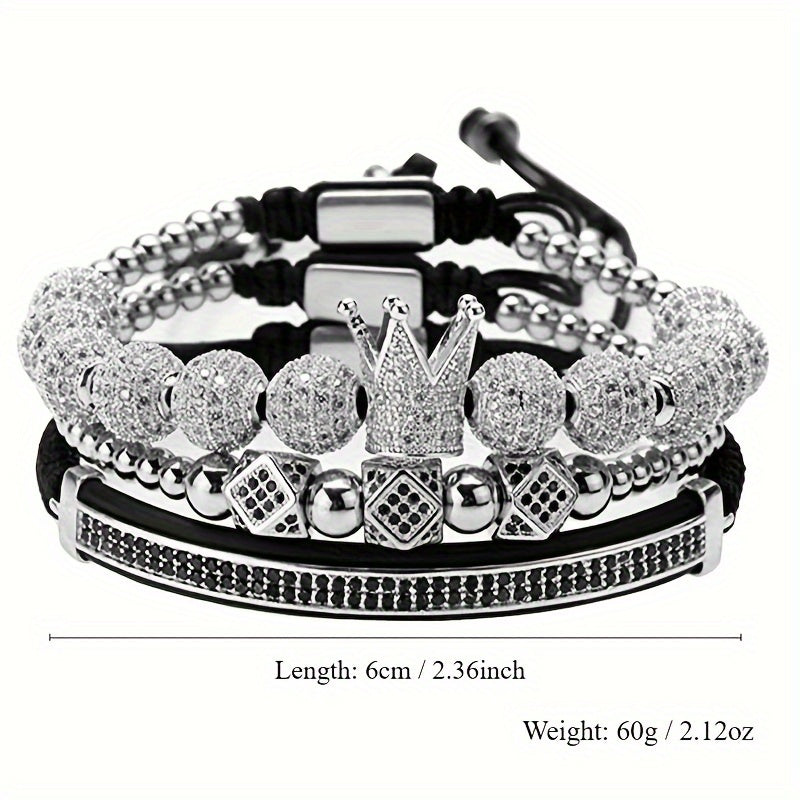 Men's Crown Bracelet Set
