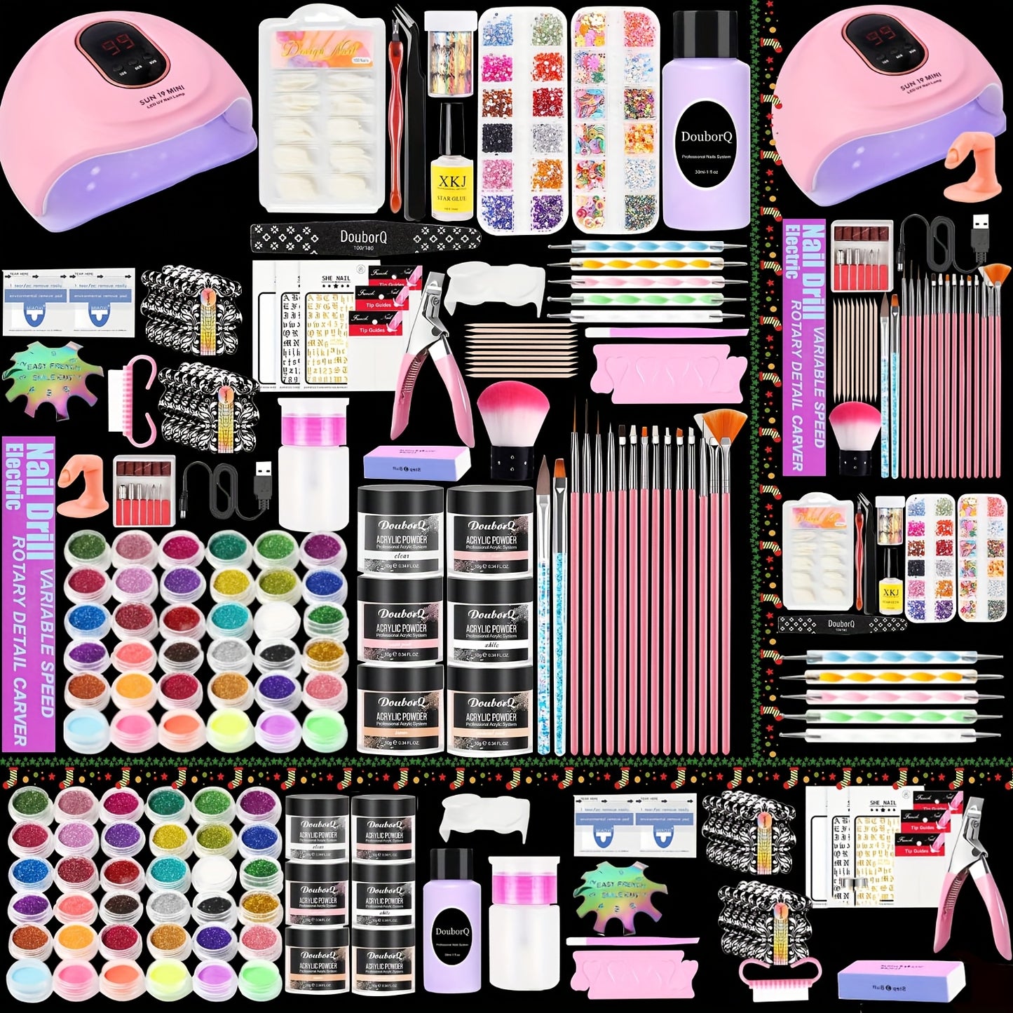 Acrylic Nail Kit with Drill & UV Light - Professional Starter Set
