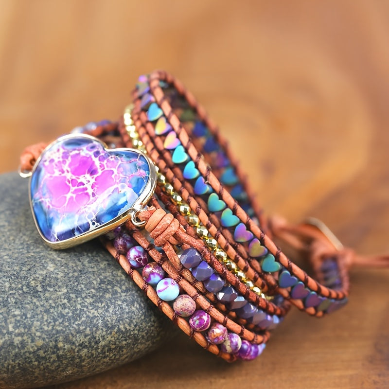 Love Heart Wrap Bracelet - Multi-Layer Vintage