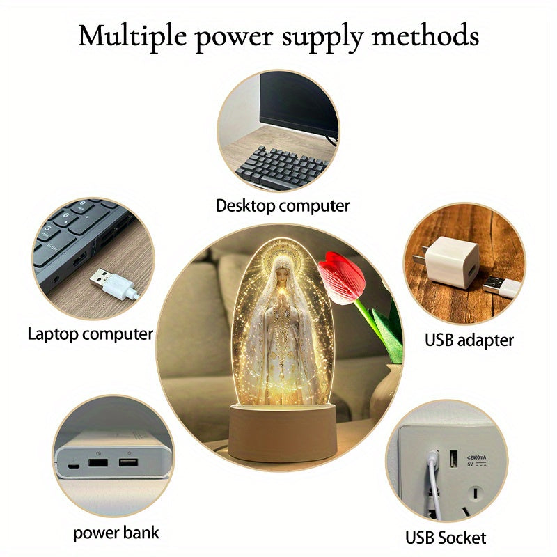 1pc Virgin Mary Decorative Lamp