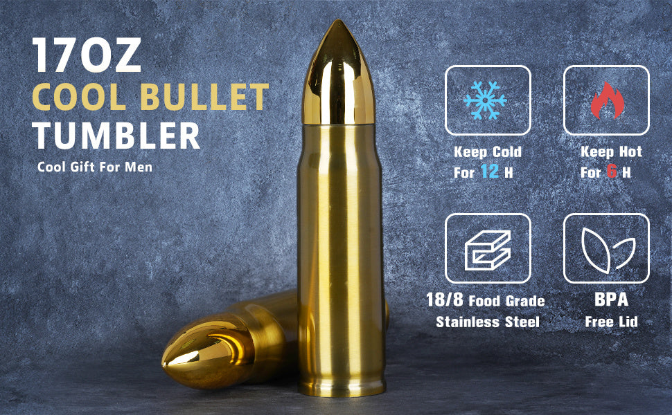Stainless Steel 17 Oz. Bullet Water Bottle