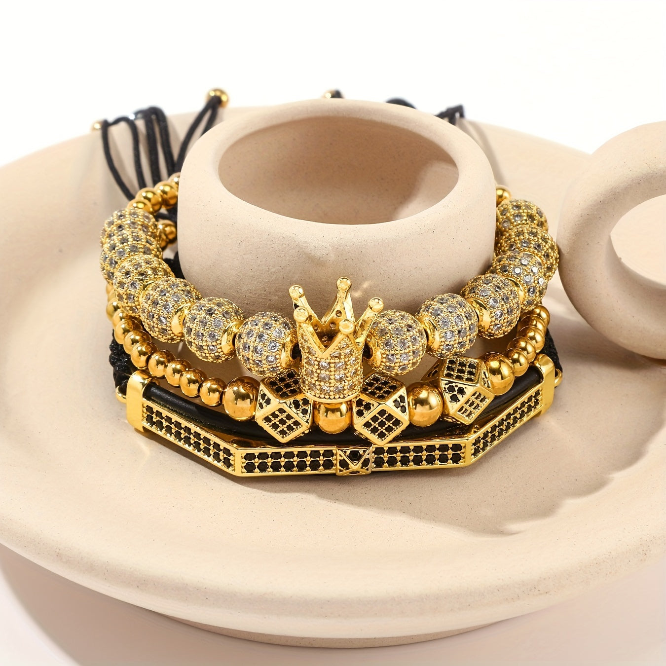Men's Crown Bracelet Set