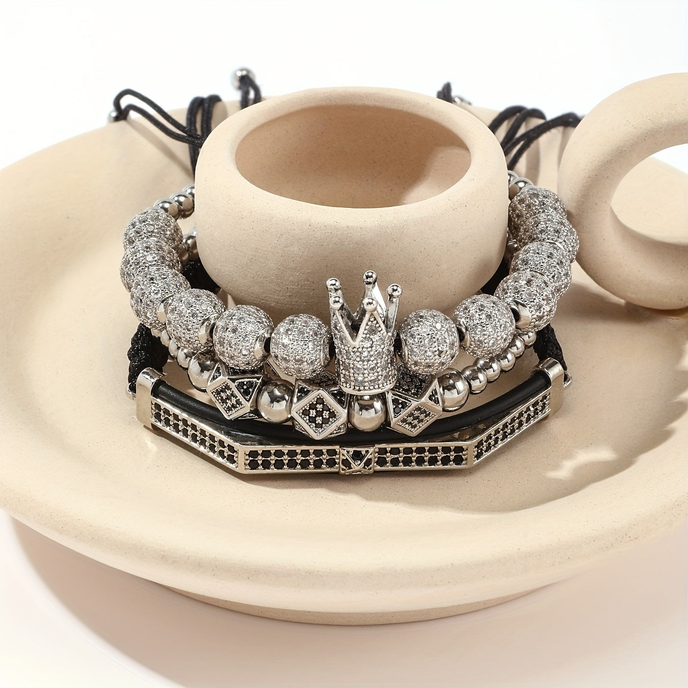 Men's Crown Bracelet Set