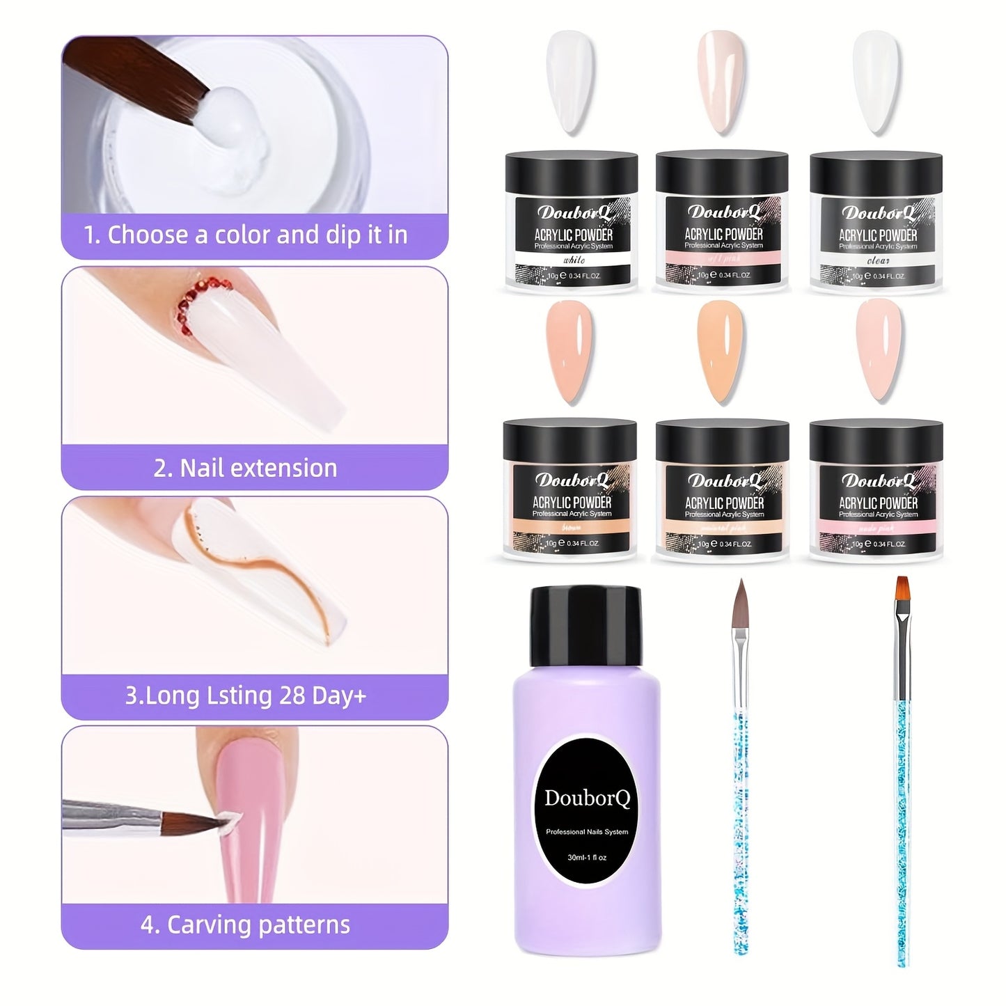 Acrylic Nail Kit with Drill & UV Light - Professional Starter Set