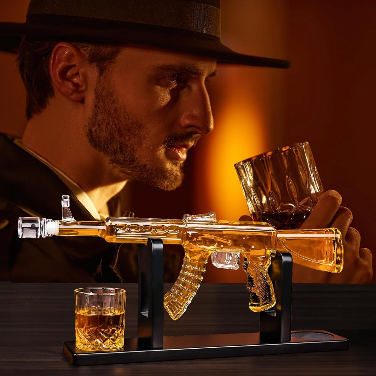 Whiskey Decanter Set with 2 Glasses