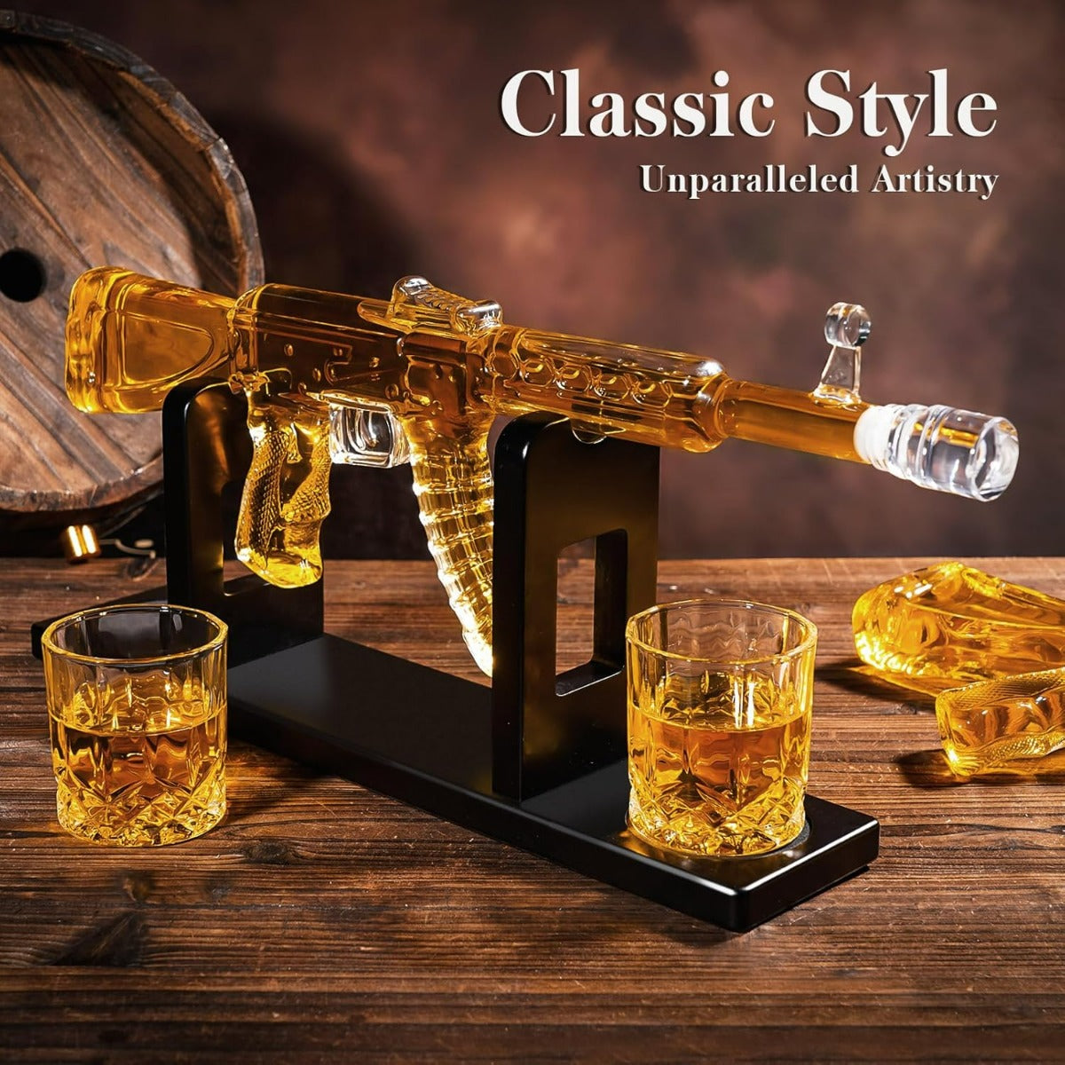 Whiskey Decanter Set with 2 Glasses