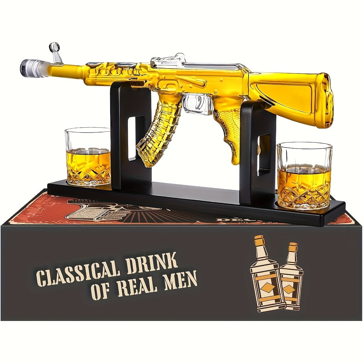 Whiskey Decanter Set with 2 Glasses