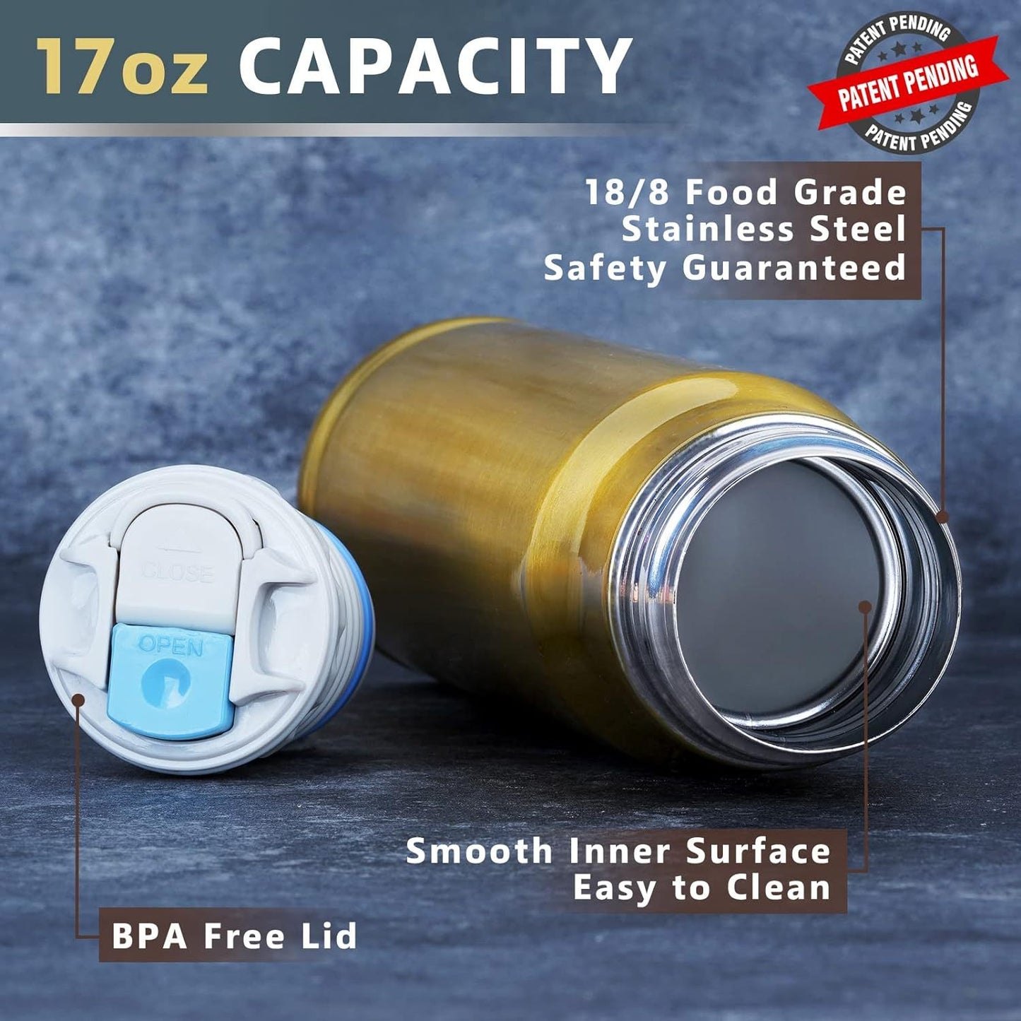 Stainless Steel 17 Oz. Bullet Water Bottle