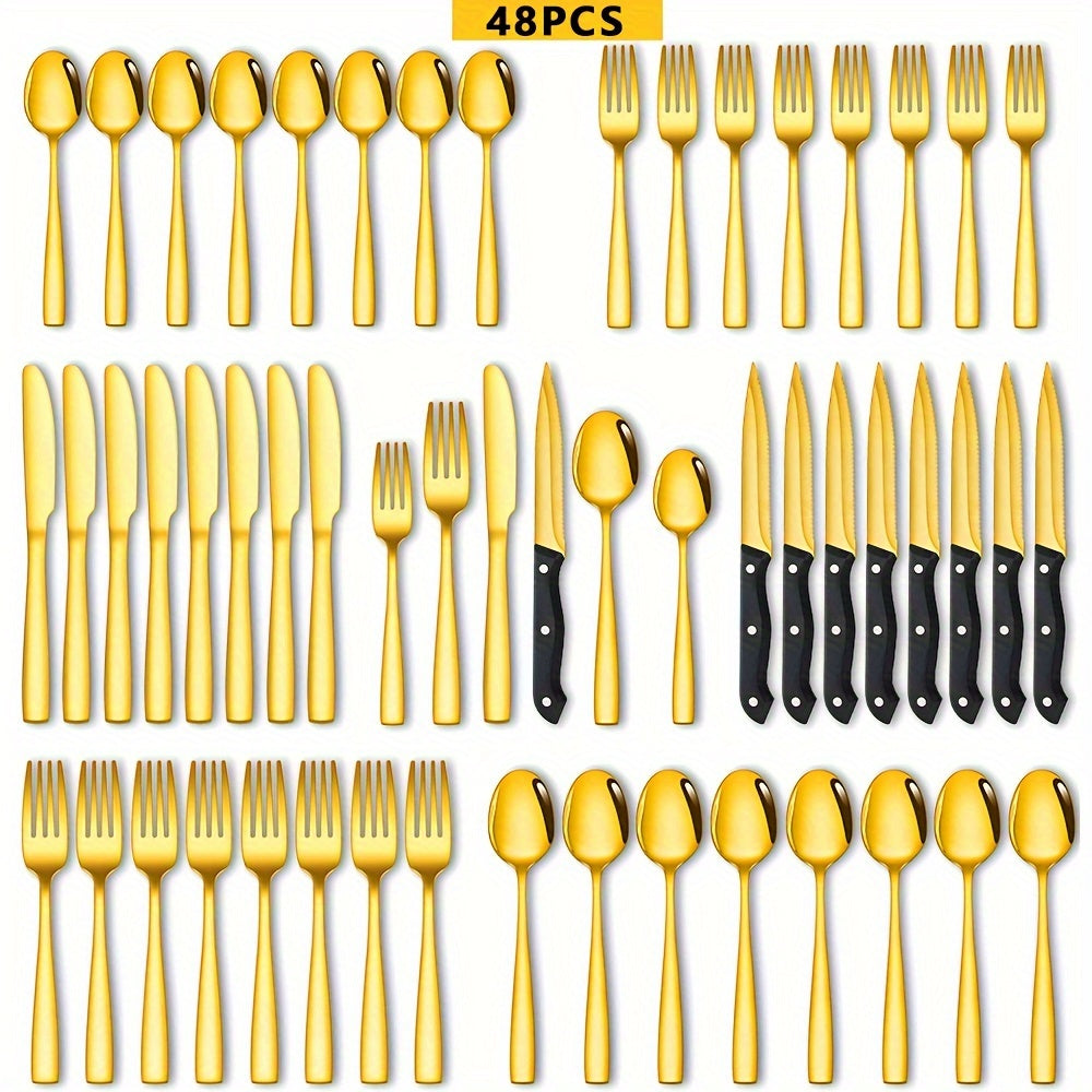 48-Piece Stainless Steel Flatware Set
