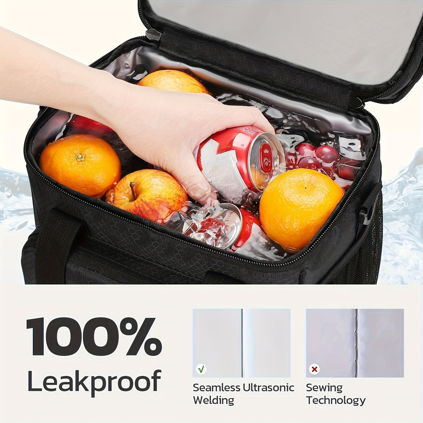 Insulated Lunch Cooler Bag - Leakproof with Multiple Compartments
