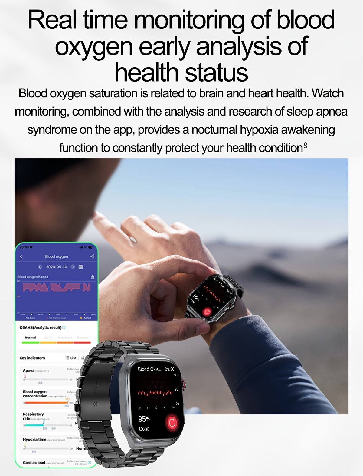 Smartwatch 2.04" AMOLED Display with 530mAh Battery & Wireless Calls