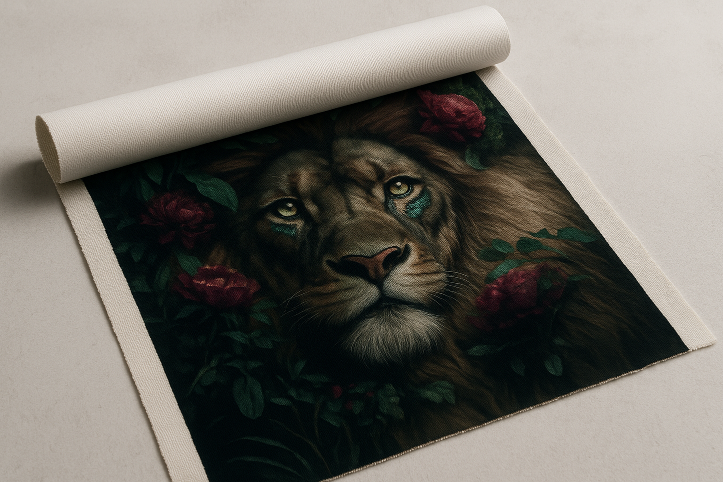Lion canvas print mockup