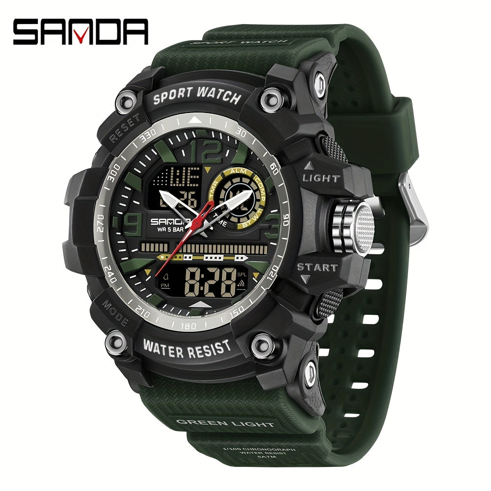 Multi-Functional Waterproof Electronic Watch with Large Dial