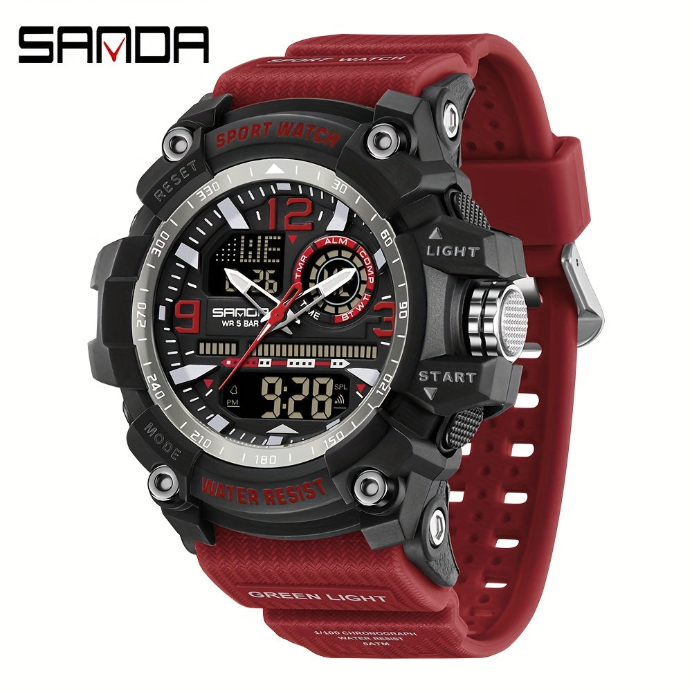 Multi-Functional Waterproof Electronic Watch with Large Dial