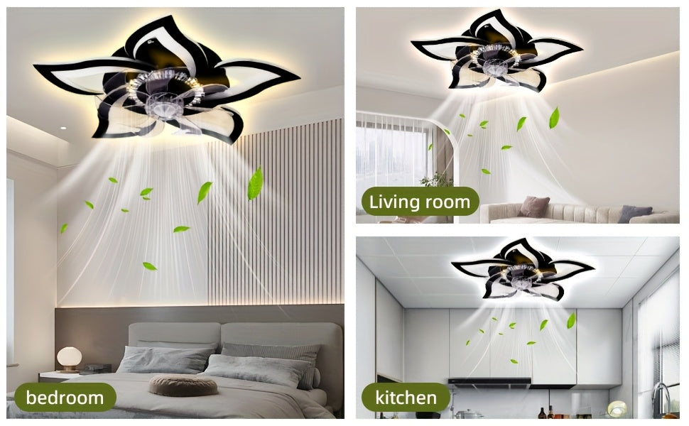 27" Low Profile Ceiling Fan with Light | 6 Speeds, 3 Color Dimmable Remote & App