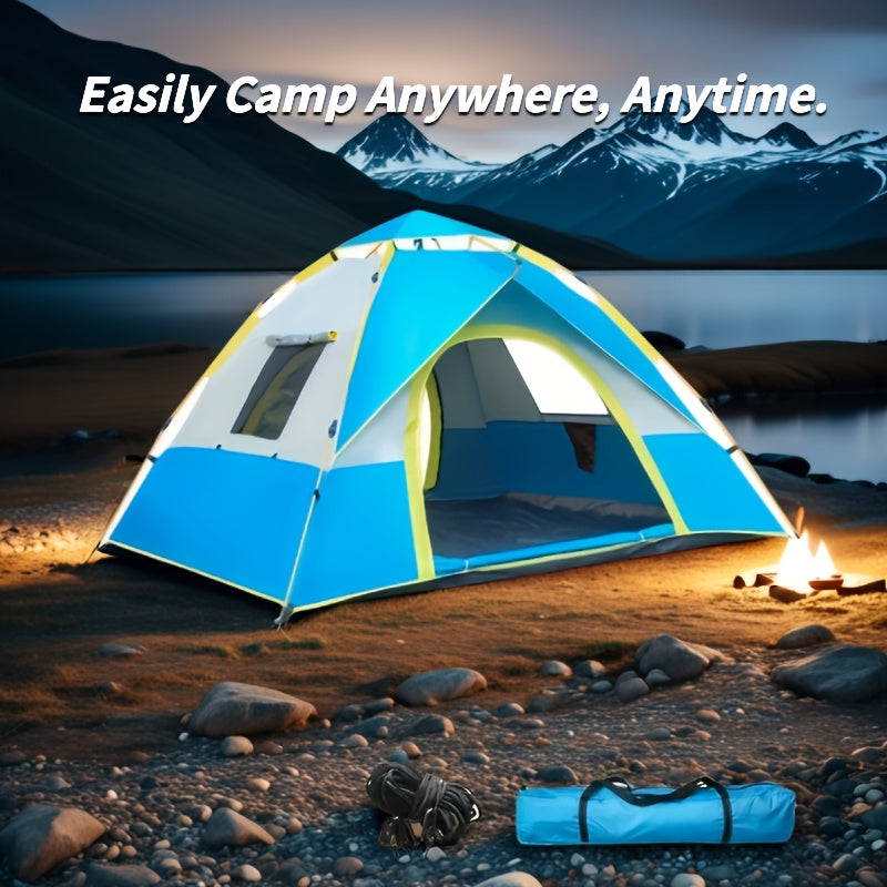 4-Person Automatic Camping Tent - Instant Setup All-Season Waterproof Tent