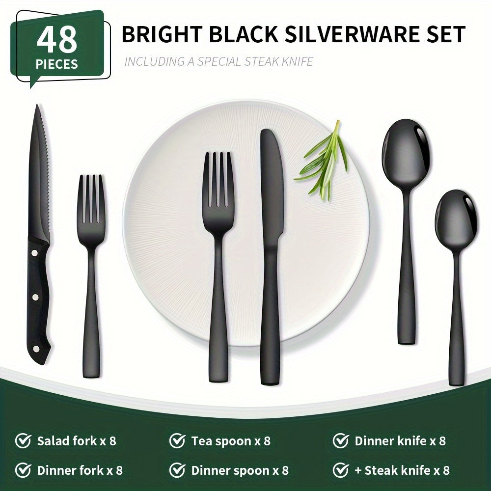 48-Piece Stainless Steel Flatware Set