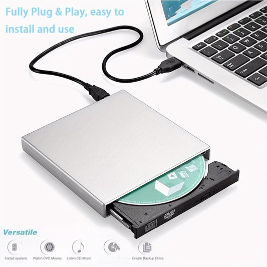 External DVD CD Drive - Portable USB DVD-RW Burner for Laptop