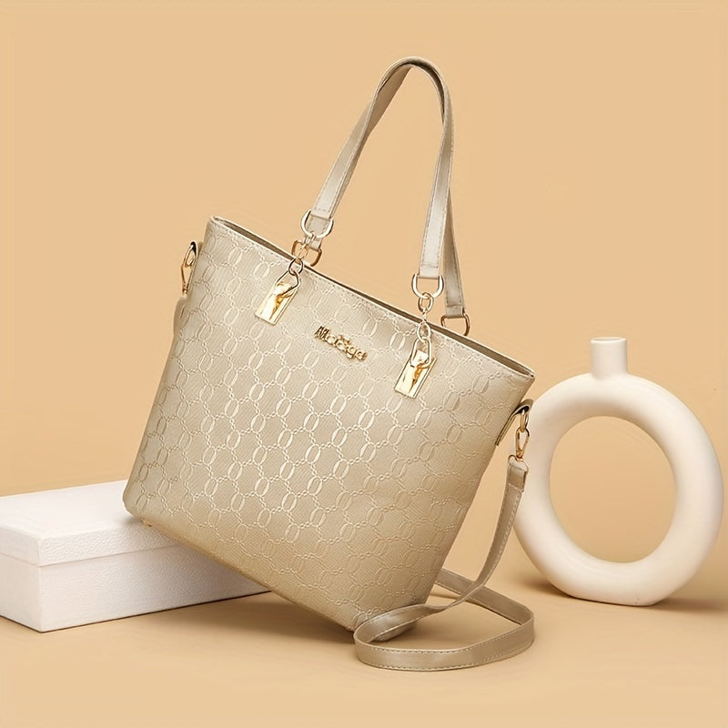 5-Piece Handbag Set - Tote Satchel Crossbody Shoulder & Wallet