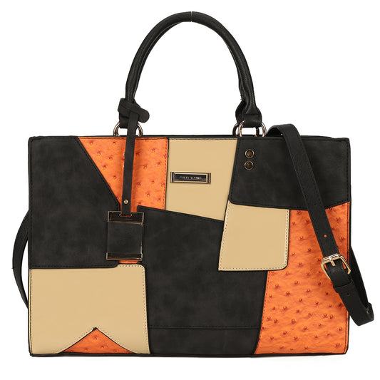 Large Capacity Color Block Handbag