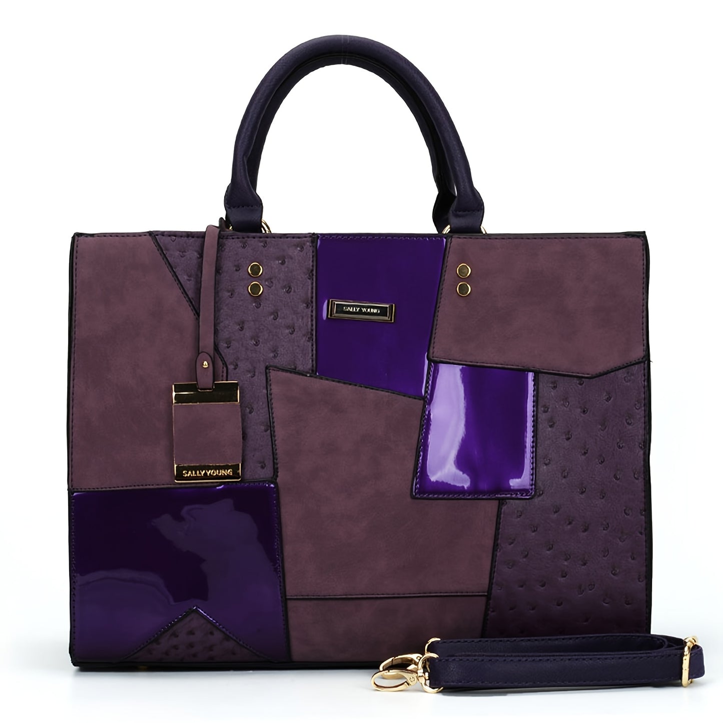 Large Capacity Color Block Handbag