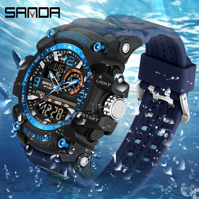 Multi-Functional Waterproof Electronic Watch with Large Dial