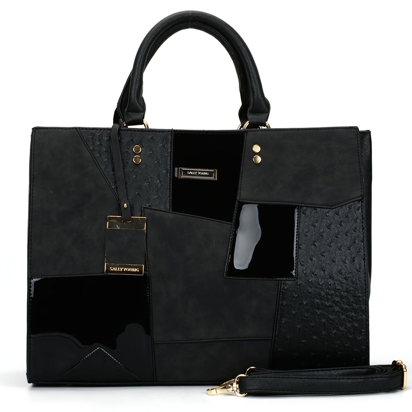 Large Capacity Color Block Handbag