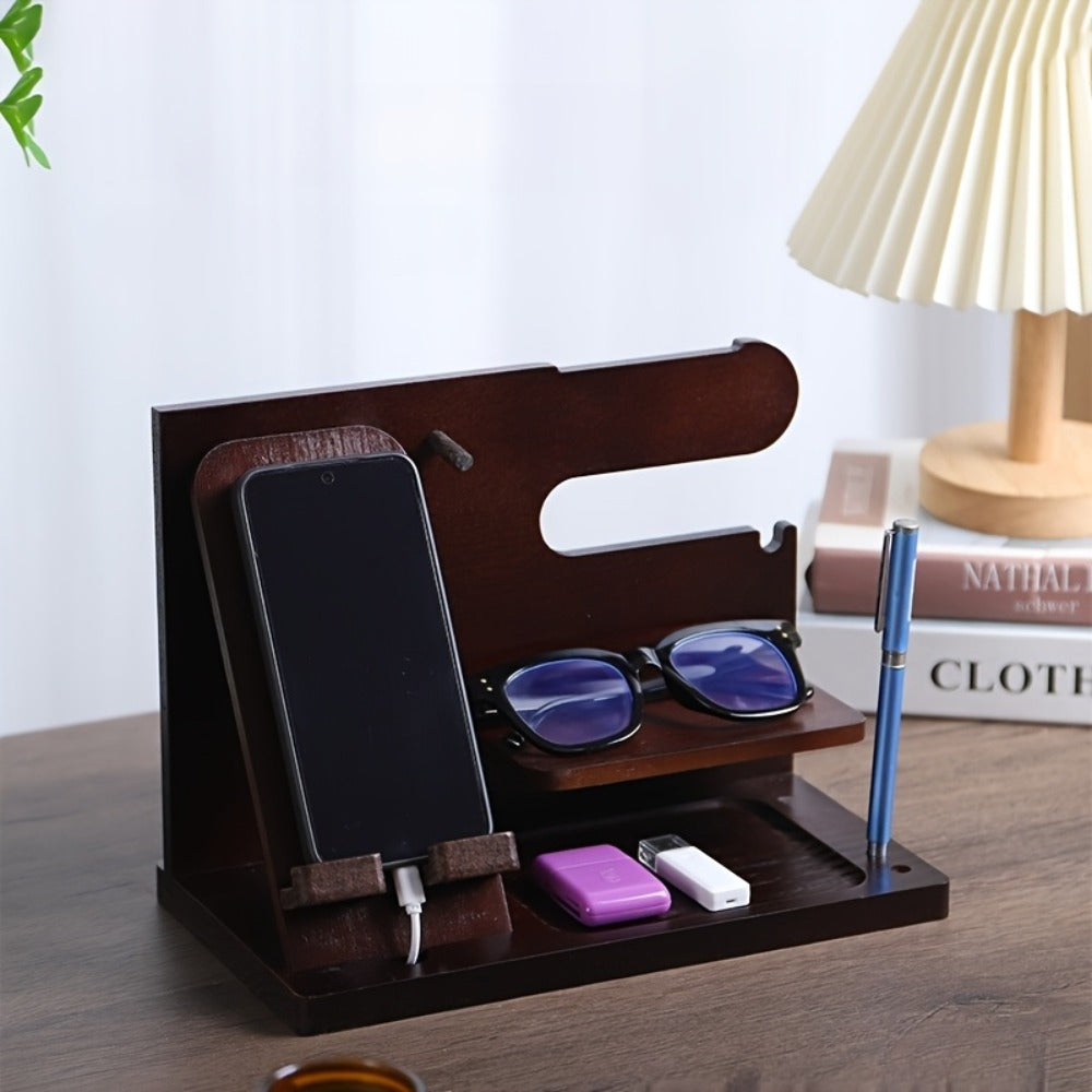 Wood Phone Stand & Organizer