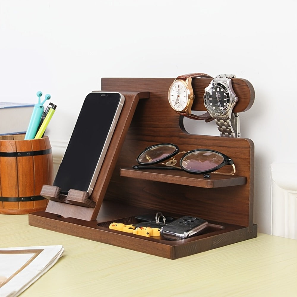Wood Phone Stand & Organizer