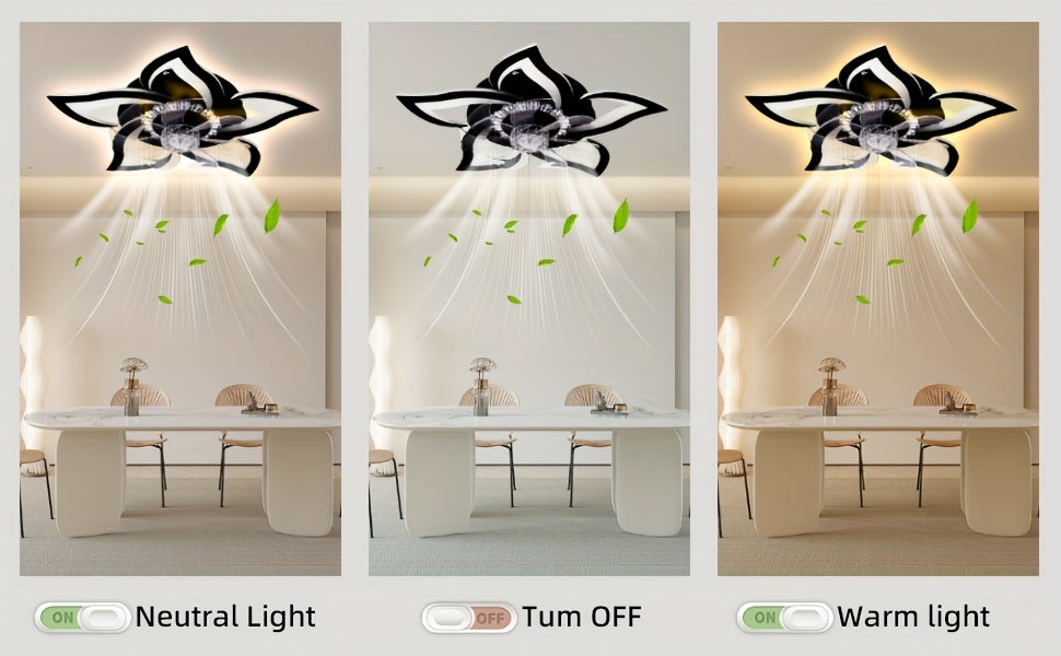 27" Low Profile Ceiling Fan with Light | 6 Speeds, 3 Color Dimmable Remote & App