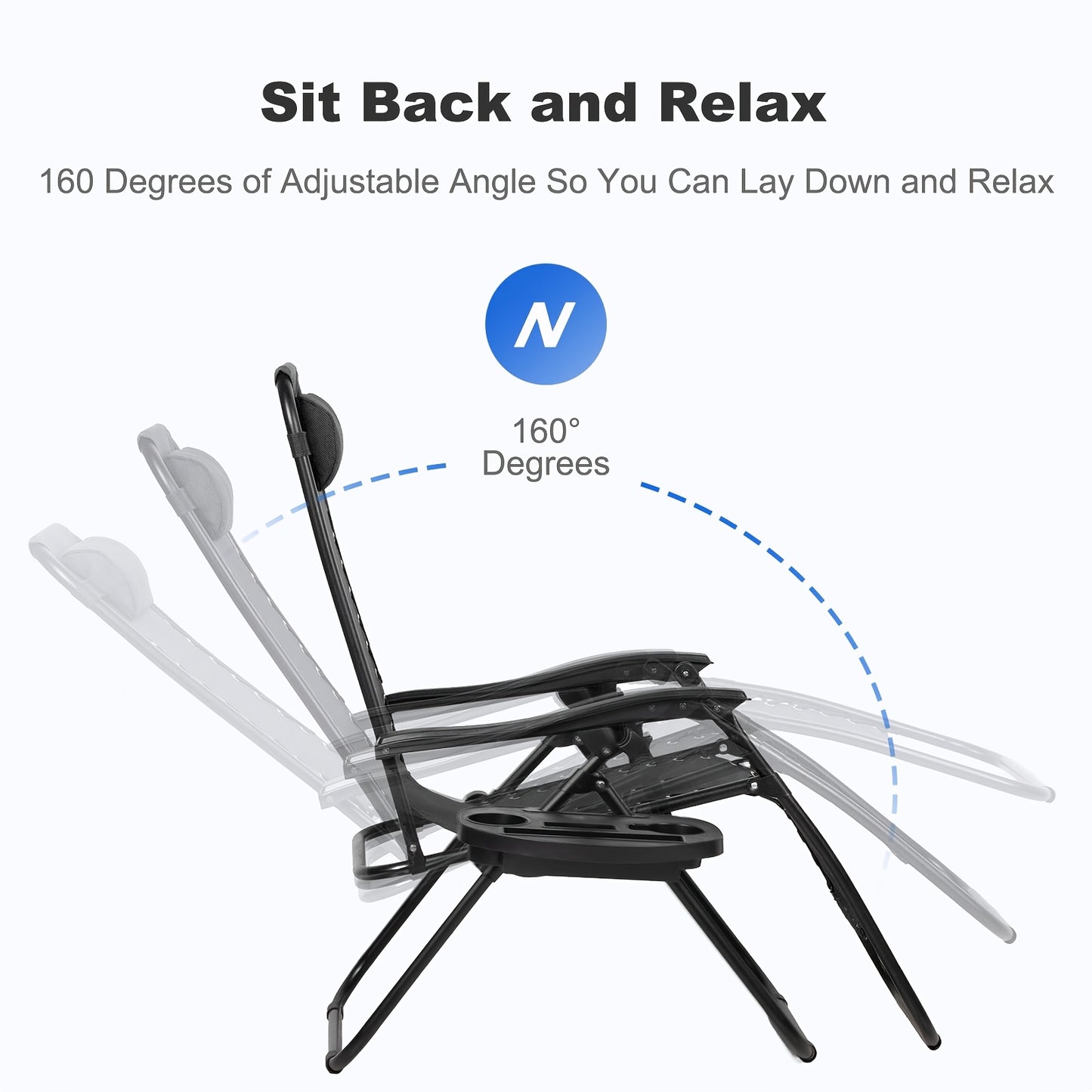 2-Pack Zero Gravity Lounge Chairs