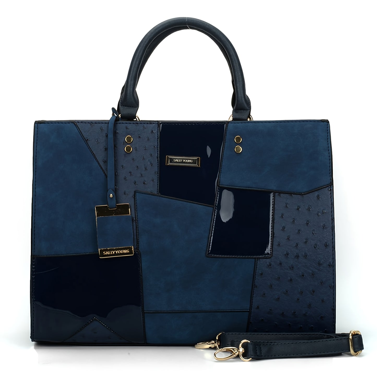 Large Capacity Color Block Handbag