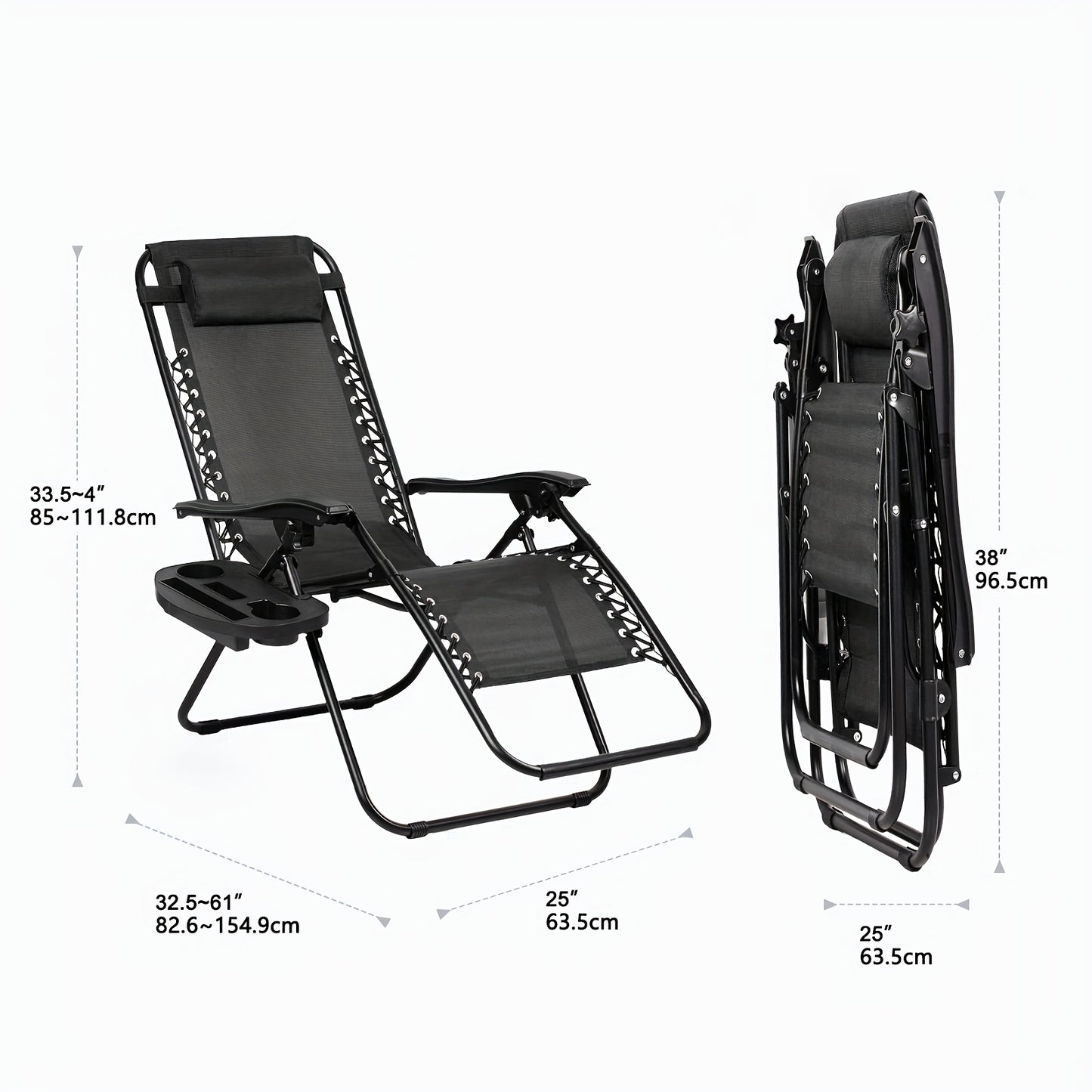 2-Pack Zero Gravity Lounge Chairs